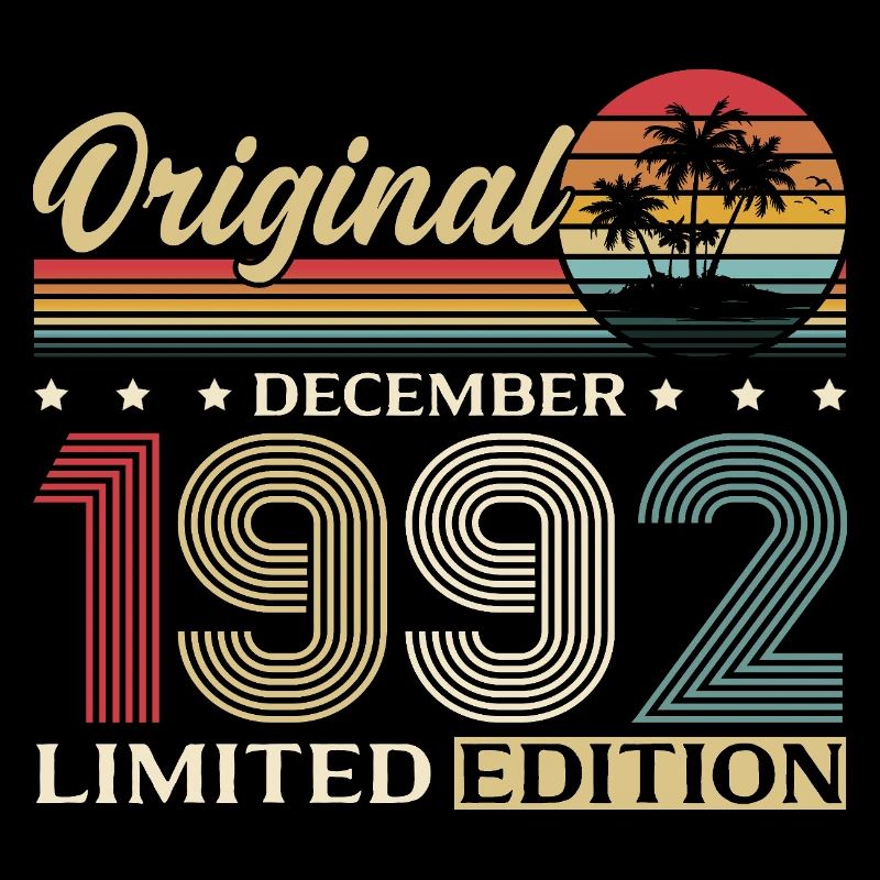 33e anniversaire Original Décembre Né en 1992