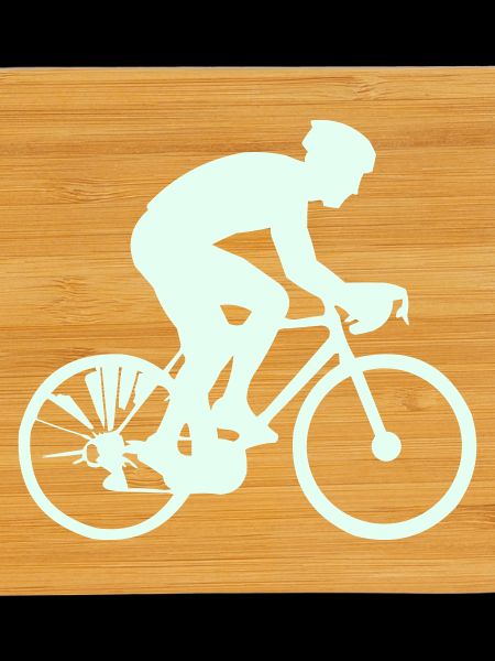 Cyclist Silhouette Mint