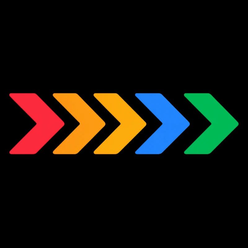 Flèches colorées - Progrès en cinq couleurs