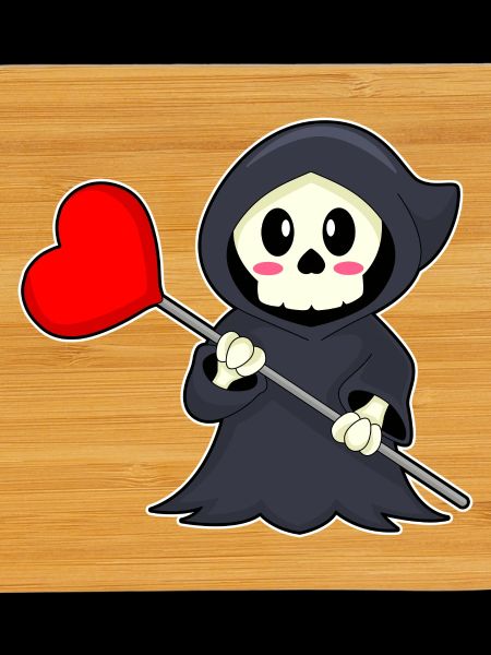 Grim Reaper Halloween Heart