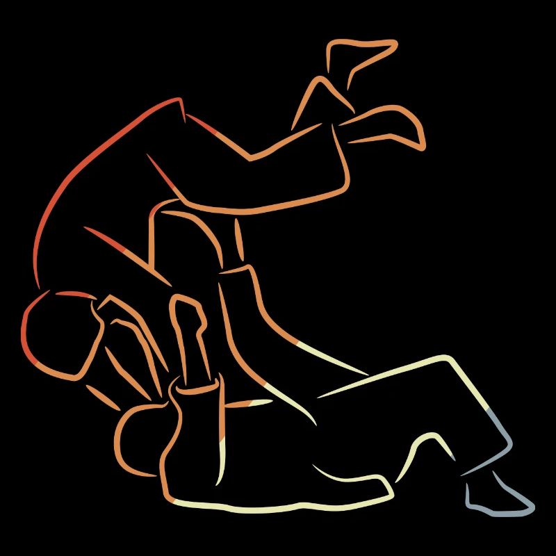 Dessin de combattant de judo