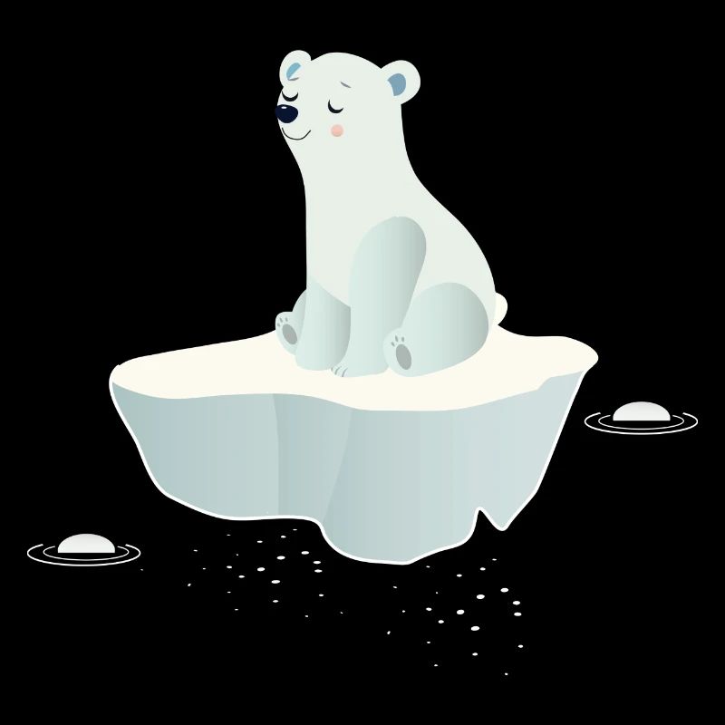 Träumender Eisbär auf einer Eisscholle