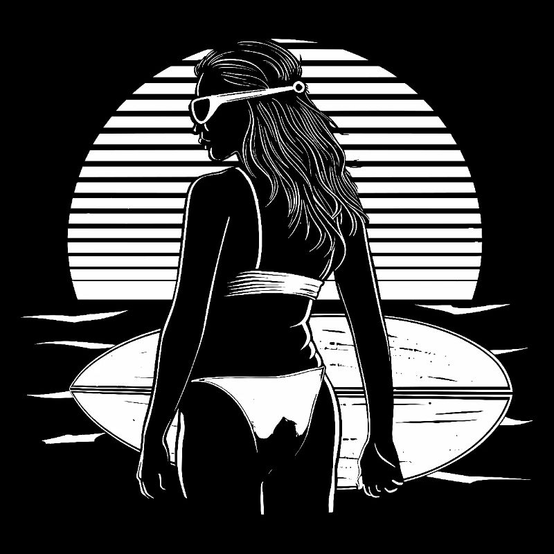 Weiblicher Surfer