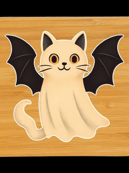 Cuddly cat with bat wings