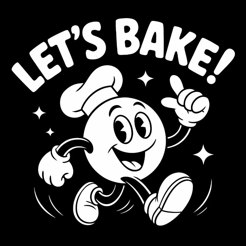 Lets Bake Cartoon Baking Mascot