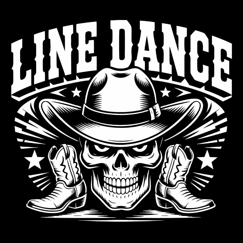 Line Dance Skull Cowboy