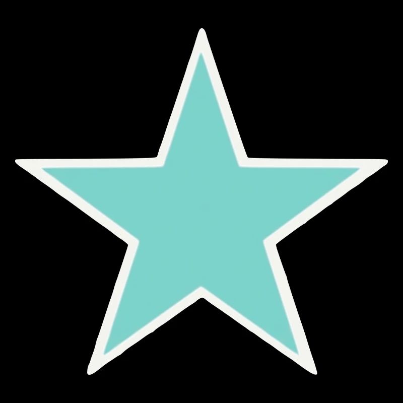 Étoile turquoise avec bordure blanche