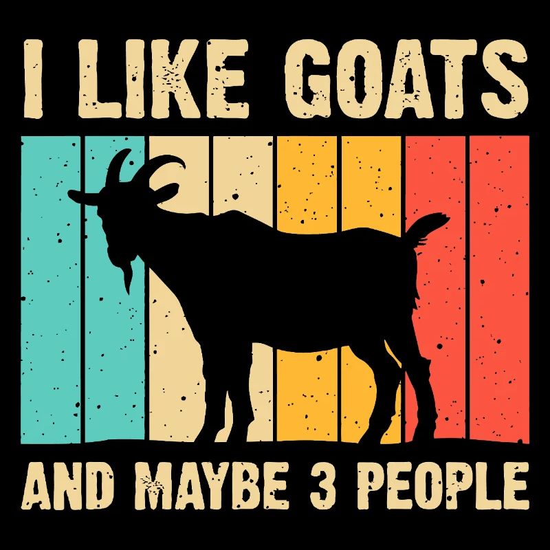 Goat Silhouette on Rainbow Planks