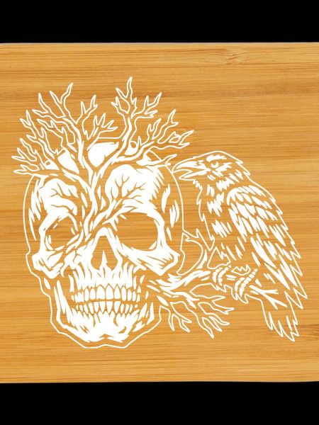 Skull, Tree and Raven