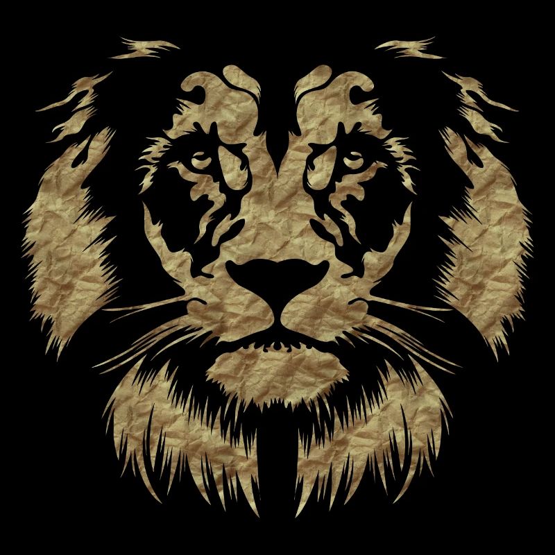 Tête de lion en papier classique