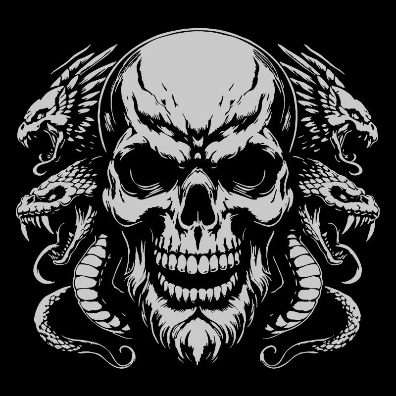 Totenkopf mit Schlangenring