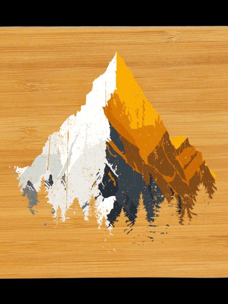 Golden Peak Mountain Silhouette