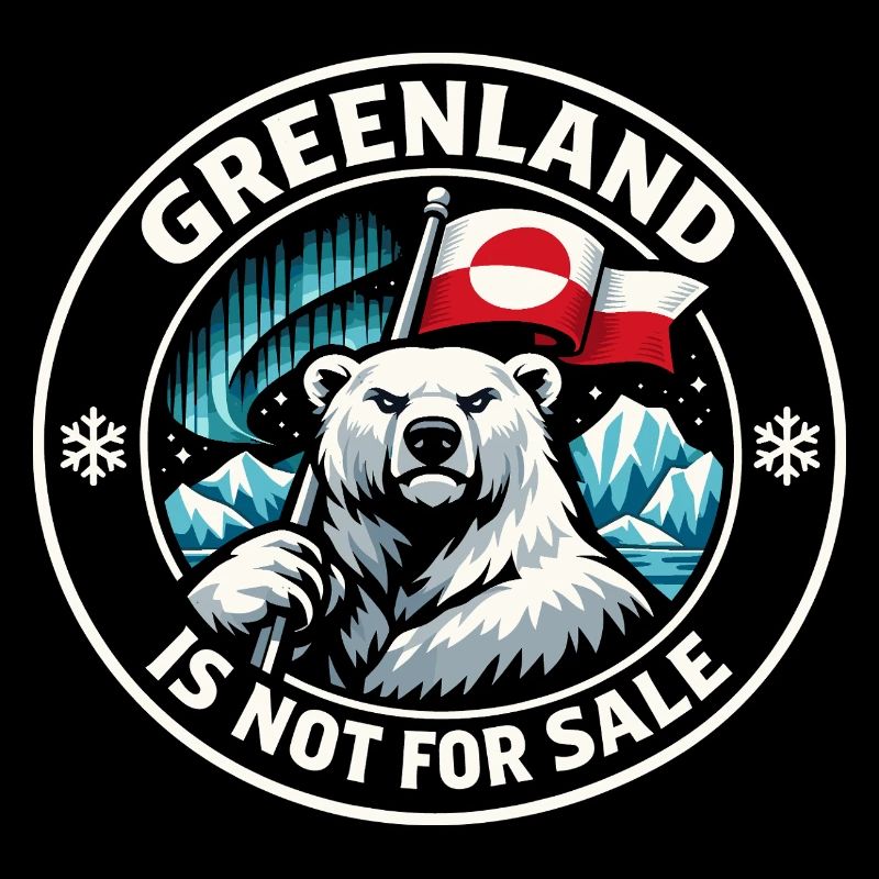 Cadeau d’ours polaire du drapeau du Groenland mignon