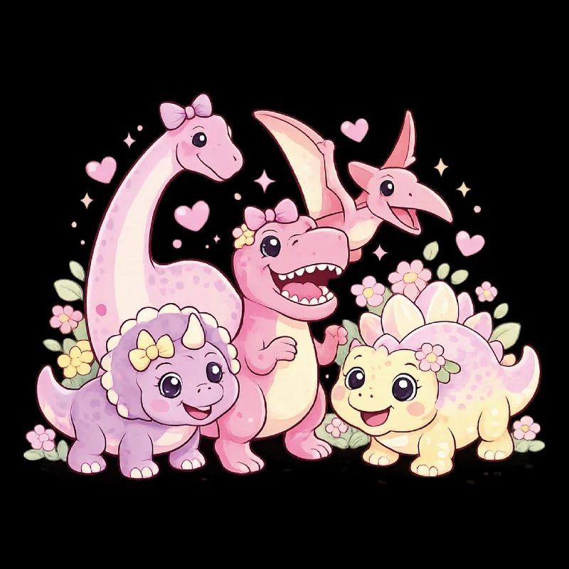 Süßes Mädchen Dino-Truppe