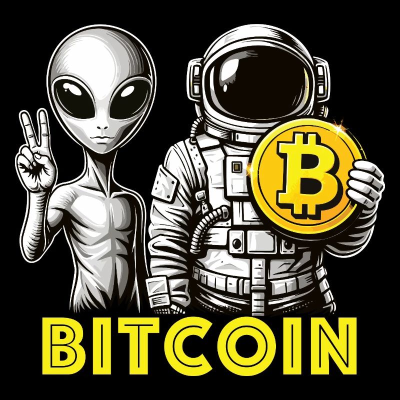 Bitcoin Alien Astronaut Crypto vers la Lune