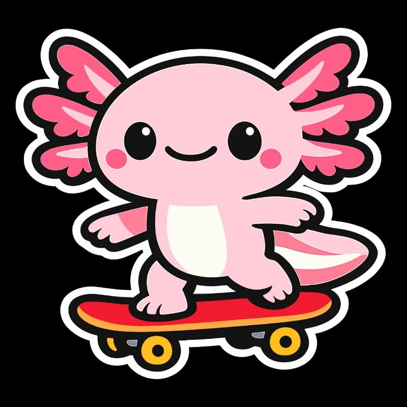Skateboard Axolotl