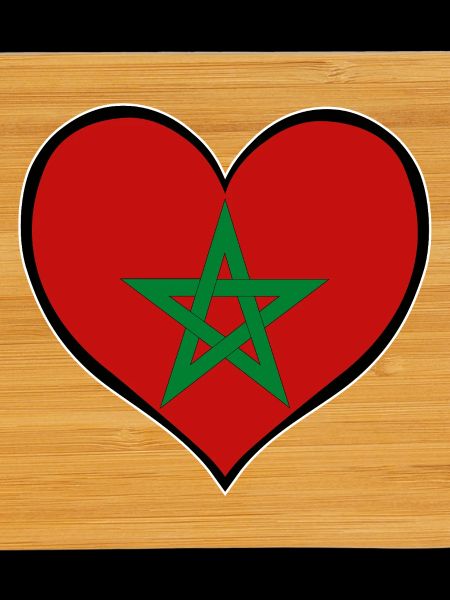 Morocco Heart Flag