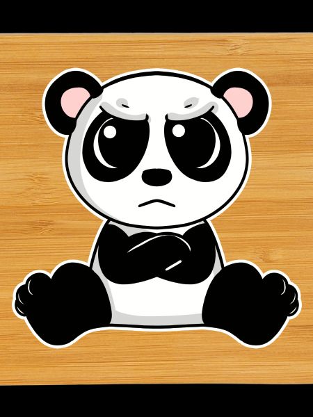 Cute panda is annoyed