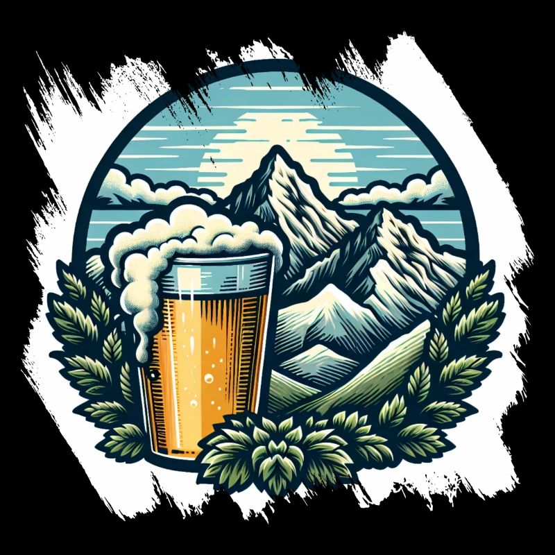 Bergsteigen und Bier Genuss