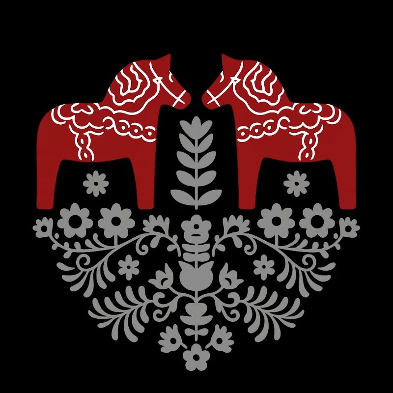 Dala Pferd – Skandinavische Folklore in Grau