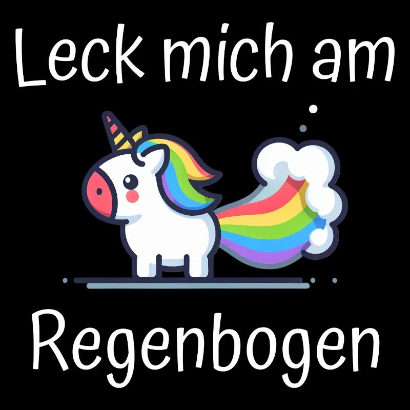 Leck mich am Regenbogen Einhorn Spruch