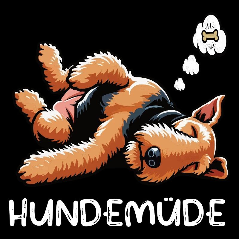 Hundemüde Airedale Terrier Airedales Airedale hund
