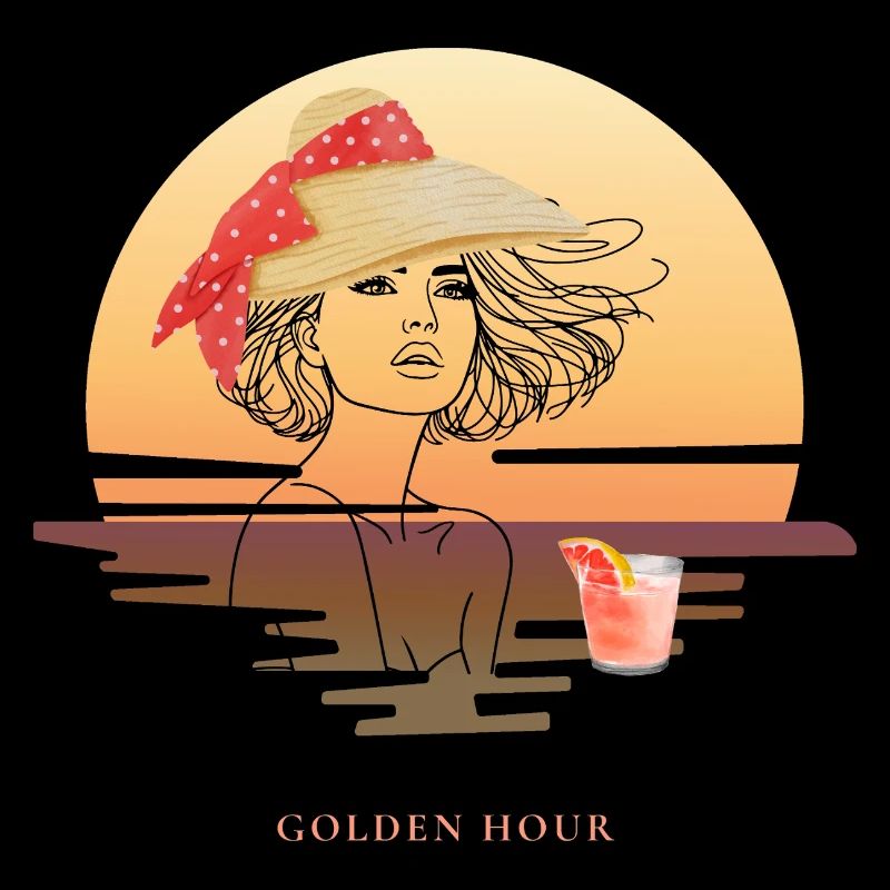 Golden Hour Sunset Design, Elegant Summer Feeling