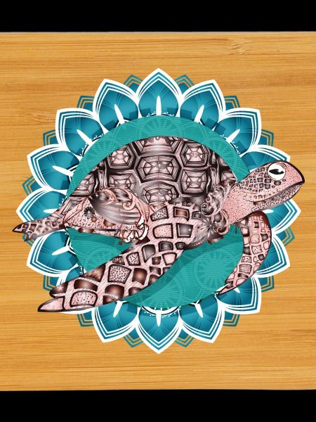 fascinating mandala with sea turtle