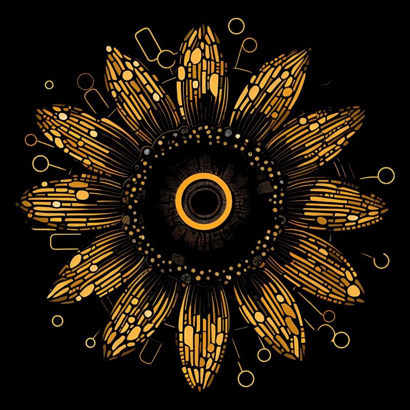 Motif Mandala tournesol Boho