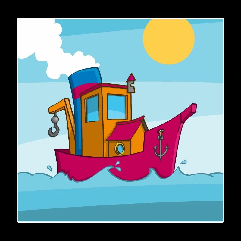 Image colorée d’un remorqueur amusant