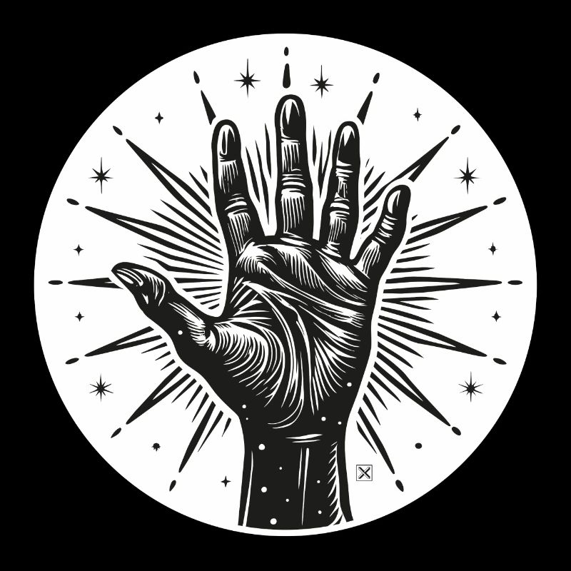 Main étoile avec flashs