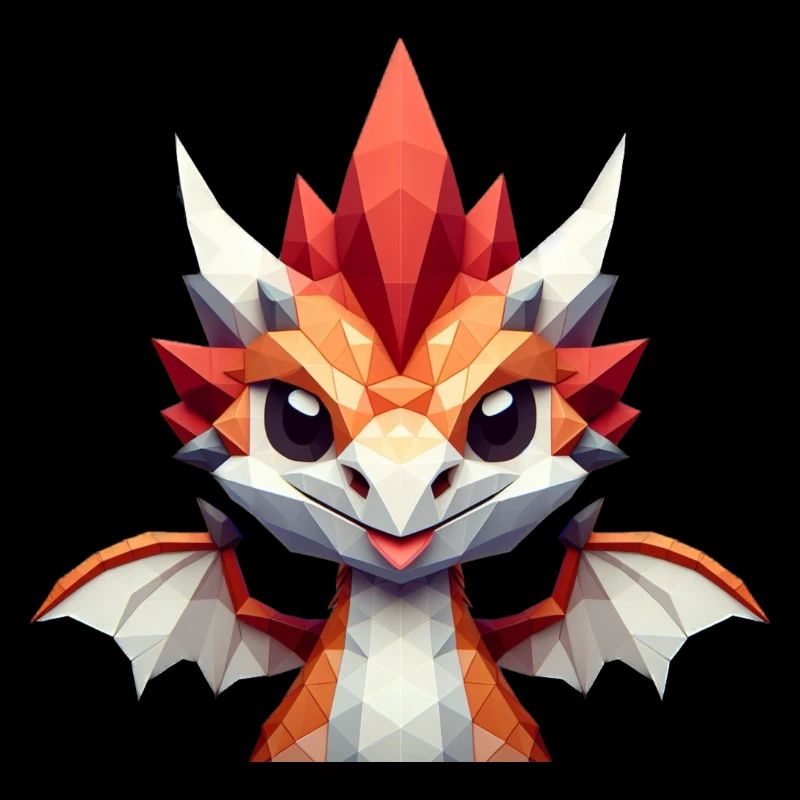 Un petit dragon de style polygone