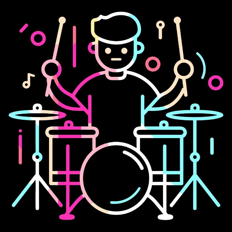 Drummer Junge Zeichnung