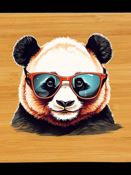 Casual panda head with sunglasses