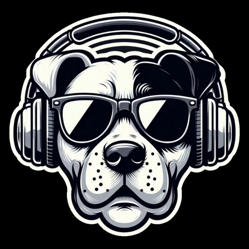 Hund Kopfhörer Brille cool