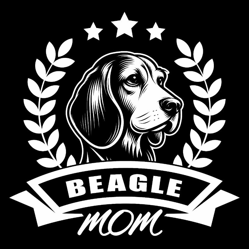 « Beagle Mom » avec bannière et couronne de blé