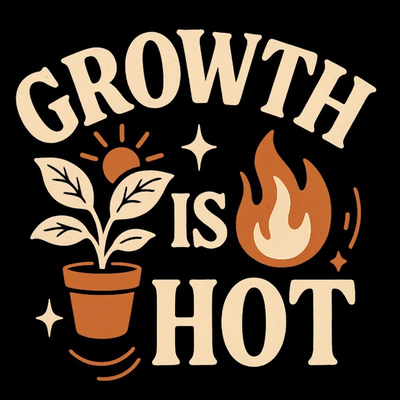 La croissance est une plante chaude, un feu, une conception motivationnelle