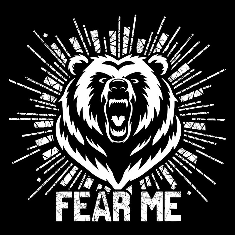 Emulating bear head with lettering