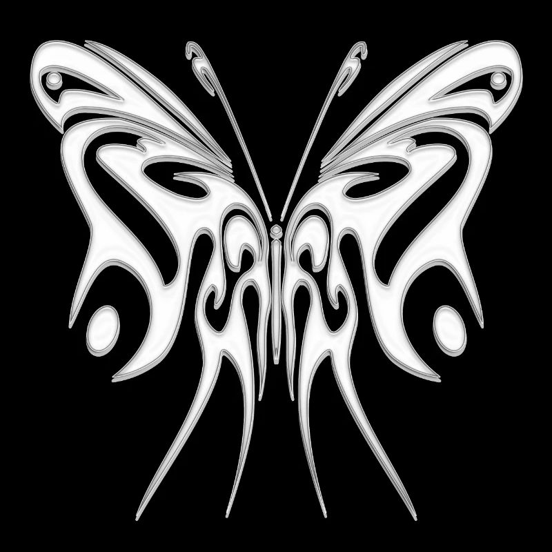 Papillon tribal métallisé