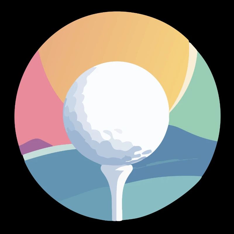 Balle de golf dans un motif discret de golf coloré coloré