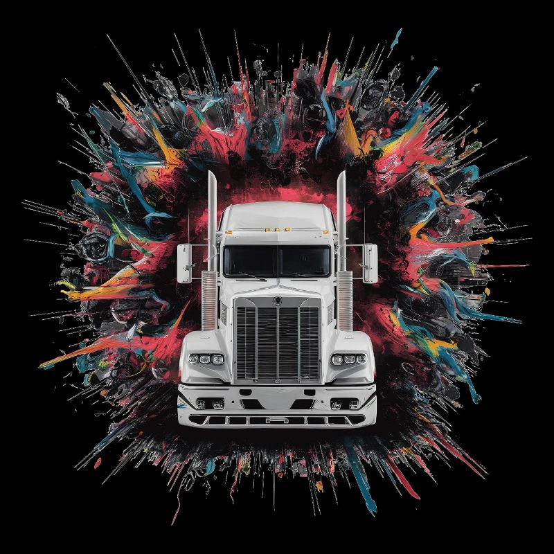 Empreinte de camion semi-remorque cargo