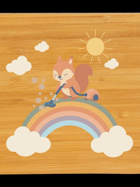 L’écureuil suce l’arc-en-ciel