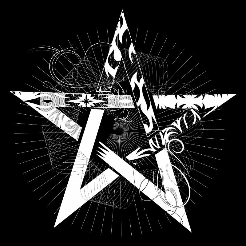 white pentagram with rays