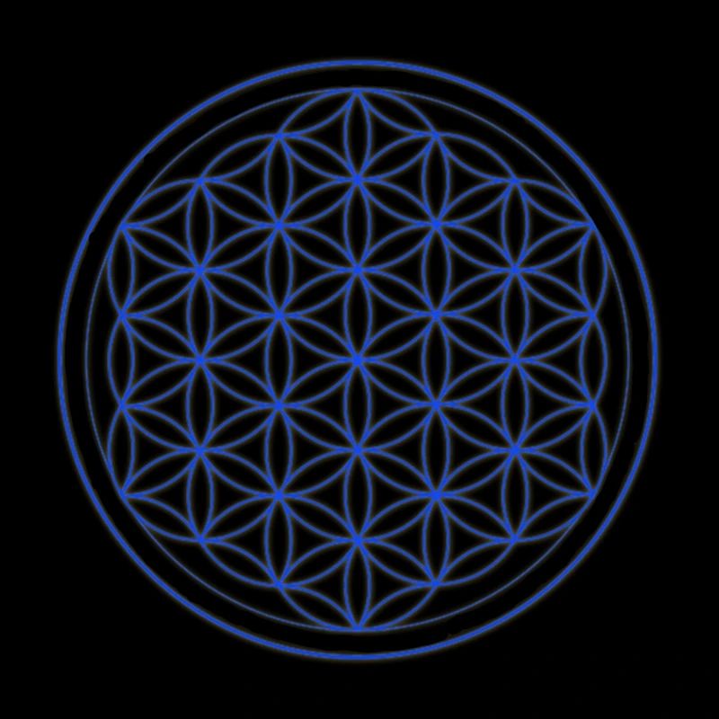Cercle Bleu Jaune Fleur de Vie
