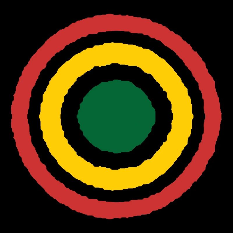 Abstract Concentric Reggae Circle Design