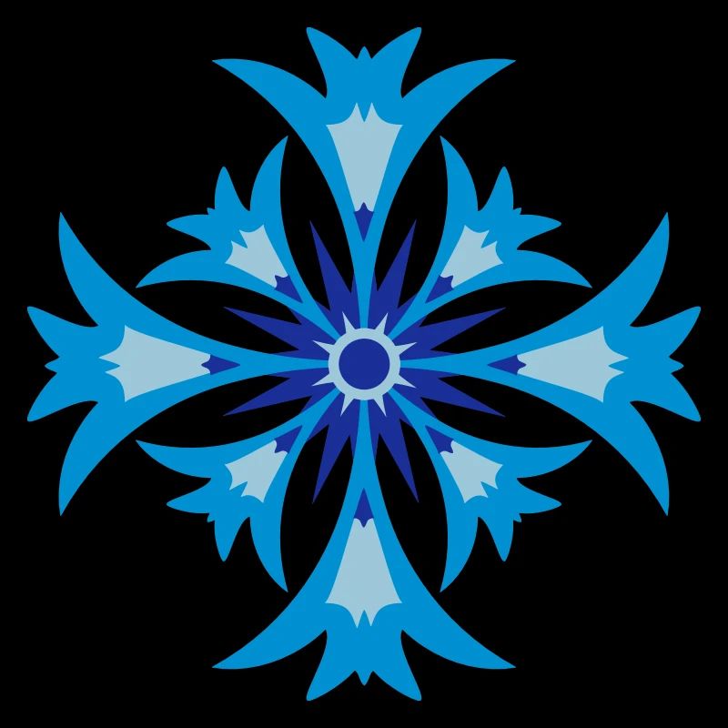 Une fleur stylisée de bleuet