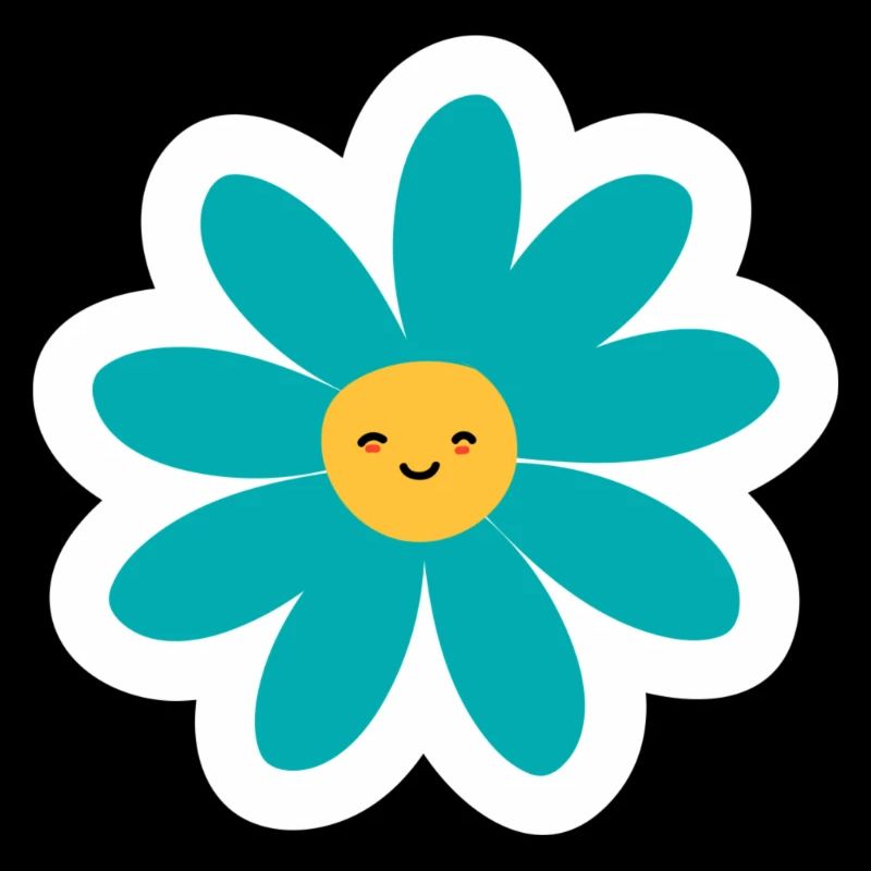 Kawaii Turquoise Daisy Smile