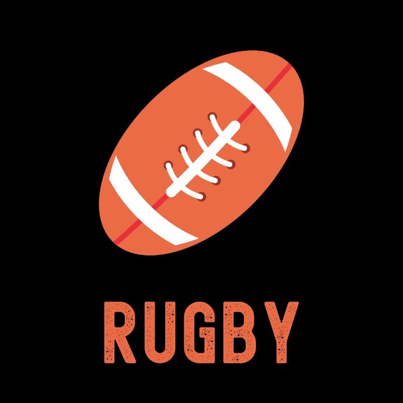 Minimalist Rugby Ball in Orange