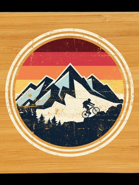 Retro Ridge Mountain Biker Silhouette