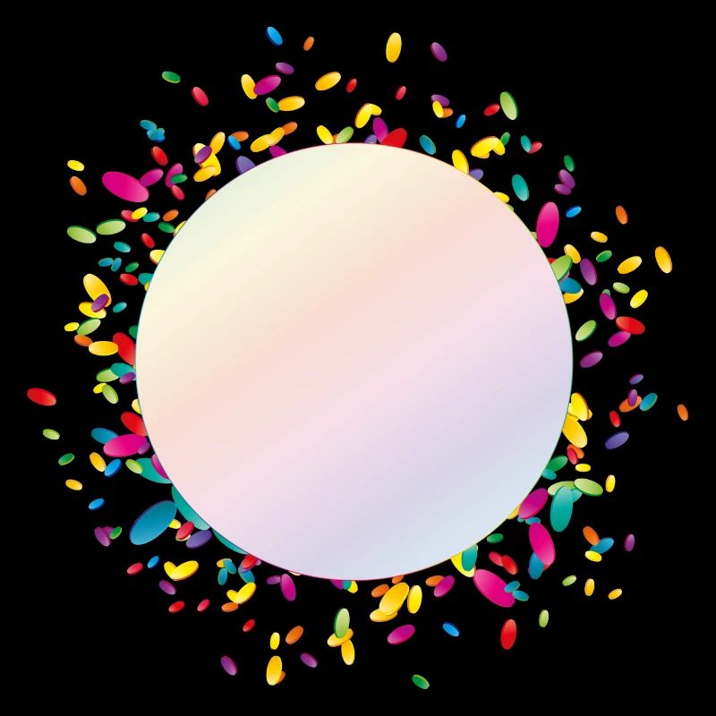 shimmering confetti frame for your own texts